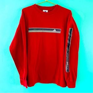 Adidas Stripe Long Sleeve shirt Vintage VTG streetwear Sports Large